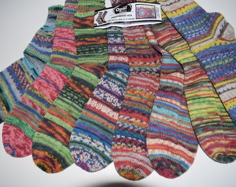 Die NEUE /Opal Nach Hundertwasser 4, gestrickte Socken, Geschenk bunte Socken Stricksocken Wintersocken