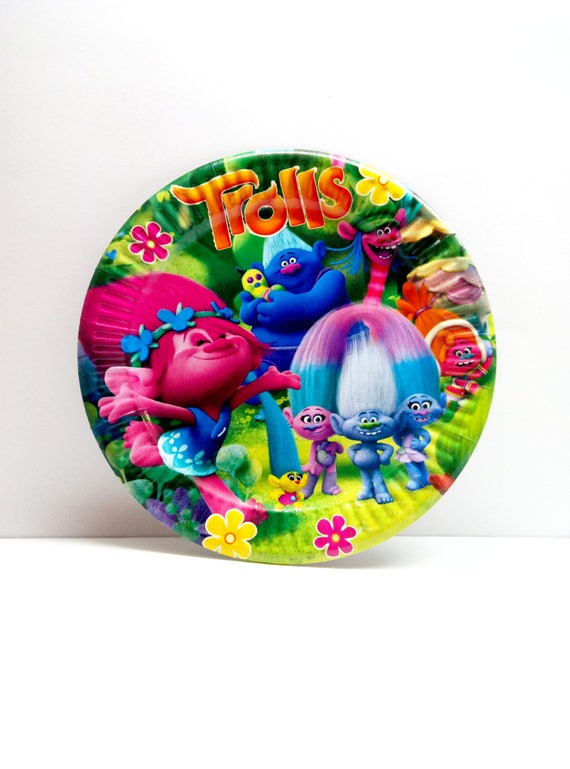 Trolls paper plate. Paper plates 10 pcs. Set for