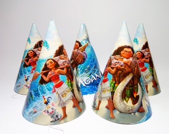 Moana Party hats 10 pcs. Moana birthday hats for children's holiday, party or birthday. Moana party.