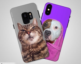 Custom Pet Tough Phone Case - dog, cat, durable case, personalized phone case, iPhone case, Samsung Galaxy S8 phone case, iphone x, animal