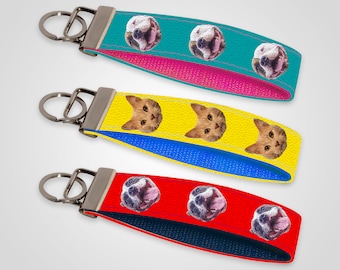 Personalisierter Haustierkopf Schlüsselanhänger / Schlüsselanhänger - Hund, Katze, Tier, Geschenk, Foto, Bild, personalisiert, Gedenkstätte, Reisen, Armband, Neuheit, Porträt