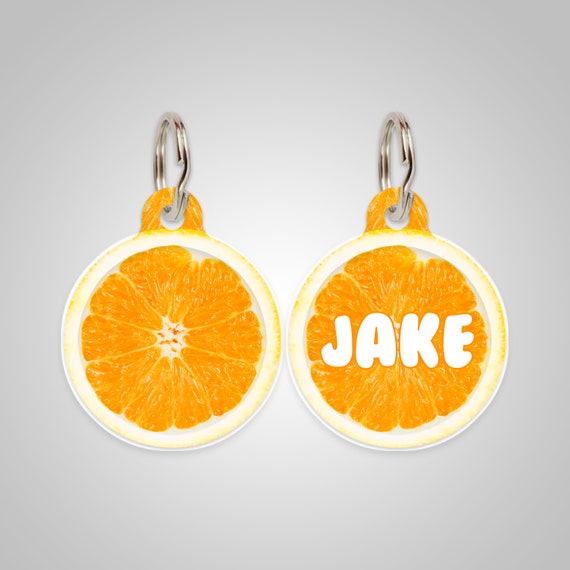 orange dog tag