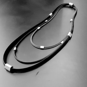 black multistrand necklace, black oversized necklace, black avant garde necklace, black chunky necklace, black contemporary necklace for her