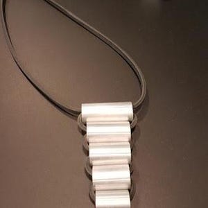 Chunky necklace, industrial design necklace, unique pendant necklace, free shipping, rugged necklace, black statement necklace, gift for her image 8