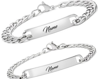 Partnerarmbänder, Personalisiert mit deinem Wunschtext Armbänder für Paare / Liebesarmbänder mit Gravur, Individueller Schmuck für Mann Frau