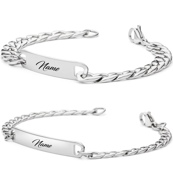 Silver partner bracelets, personalized with your desired text Bracelets for couples / love bracelets with engraving, jewelry for men and women