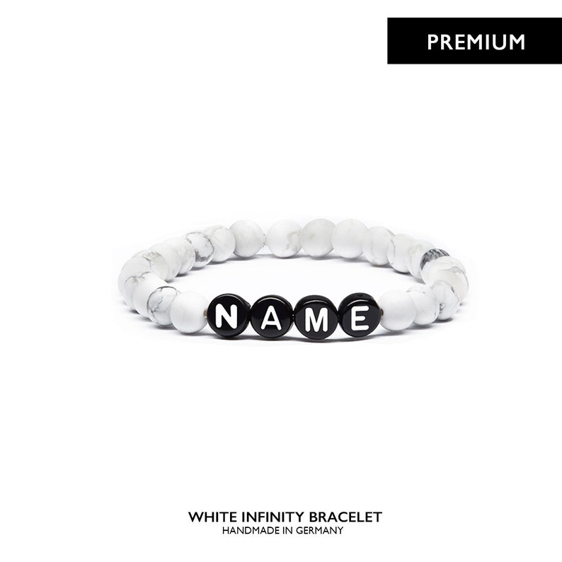 Partnerarmbänder, Personalisiert mit deinem Wunschtext Armbänder für Paare / Liebesarmbänder mit Perlen, Individueller Schmuck für Mann Frau zdjęcie 9