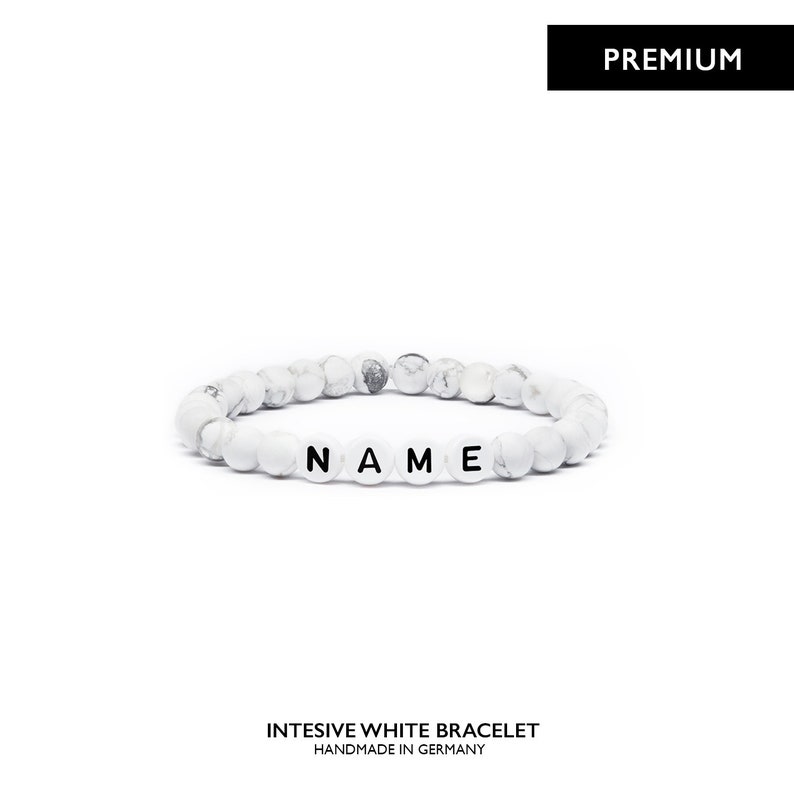 Partnerarmbänder, Personalisiert mit deinem Wunschtext Armbänder für Paare / Liebesarmbänder mit Perlen, Individueller Schmuck für Mann Frau Bild 8