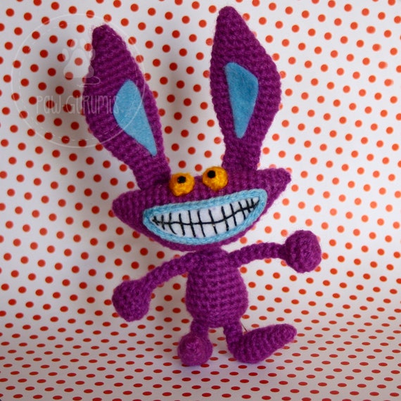Ickis ahh Real Monsters 18 Cm 7 Inches Amigurumi Etsy