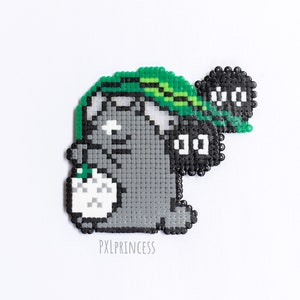 totoro pixel art japanese anime kawaii magnet my neighbor etsy etsy