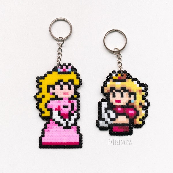 Princess Peach sleutelhanger pixel art Gamer hama Nintendo Videogame Bruiloft pixel super mario