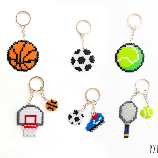 Perles de tennis basket Football Soccer porte-clés Pixel art repasser Hama Soccer mom Sport