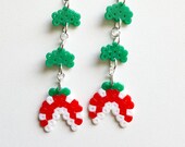 Piranha Plant Earrings Mario Earrings 8 bit Pixel Art Nintendo gifts Geekery Gamer earrings Perler beads Hama beads Geek gifts Nerdy Youch