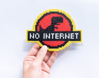 Chrome Dino Run Hand Embroidered Hoop Art 7 Pixel Art -  Hong Kong