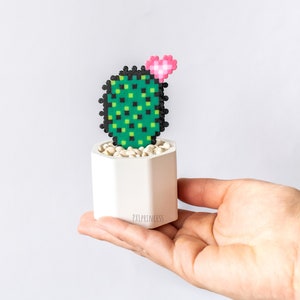 Pixel Pianta in vaso di cemento Cactus pixel Cactus finti pixel art succulente perler hama Piranha pianta cactus amante pianta succulenta Pixel matrimonio