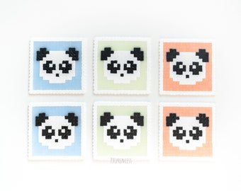 Panda pixel art coasters set Glow in the dark Hama Perler beads panda coasters table decor Home Office desk coaster panda lover gift