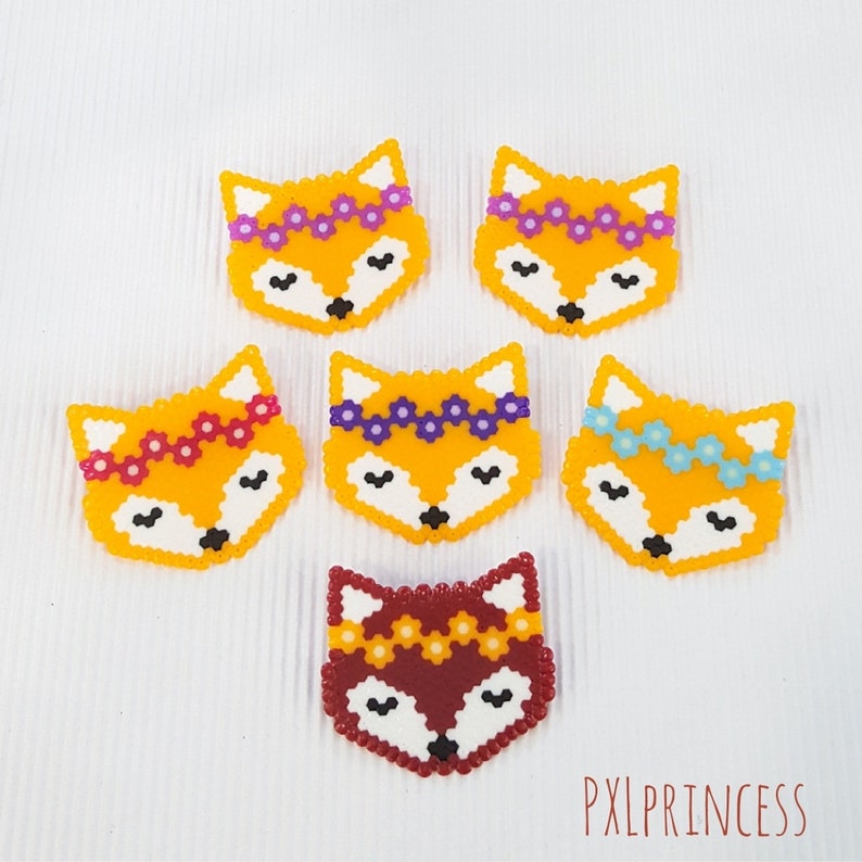 Fox Pin Pixel Art Kawaii Brooch Perler Hama Beads 8 Bit Cute Etsy Israel