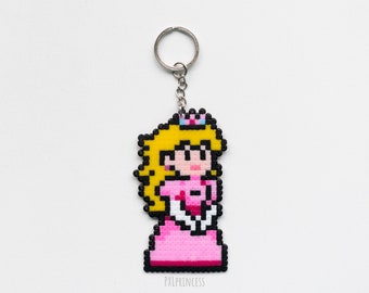 ピーチ姫キーチェーン ピクセルアート ゲーマー ハマ 任天堂 ビデオ