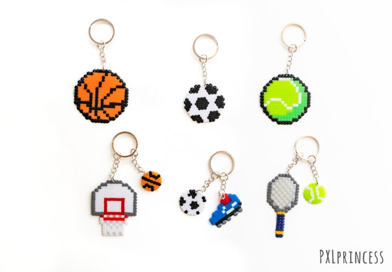 Perles de tennis basket Football Soccer porte-clés Pixel art - Etsy France
