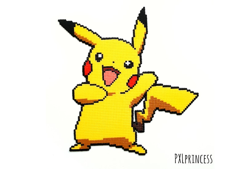 Pikachu magnet pixel art Hama perler beads Pikachu Pokemon sprite image 2