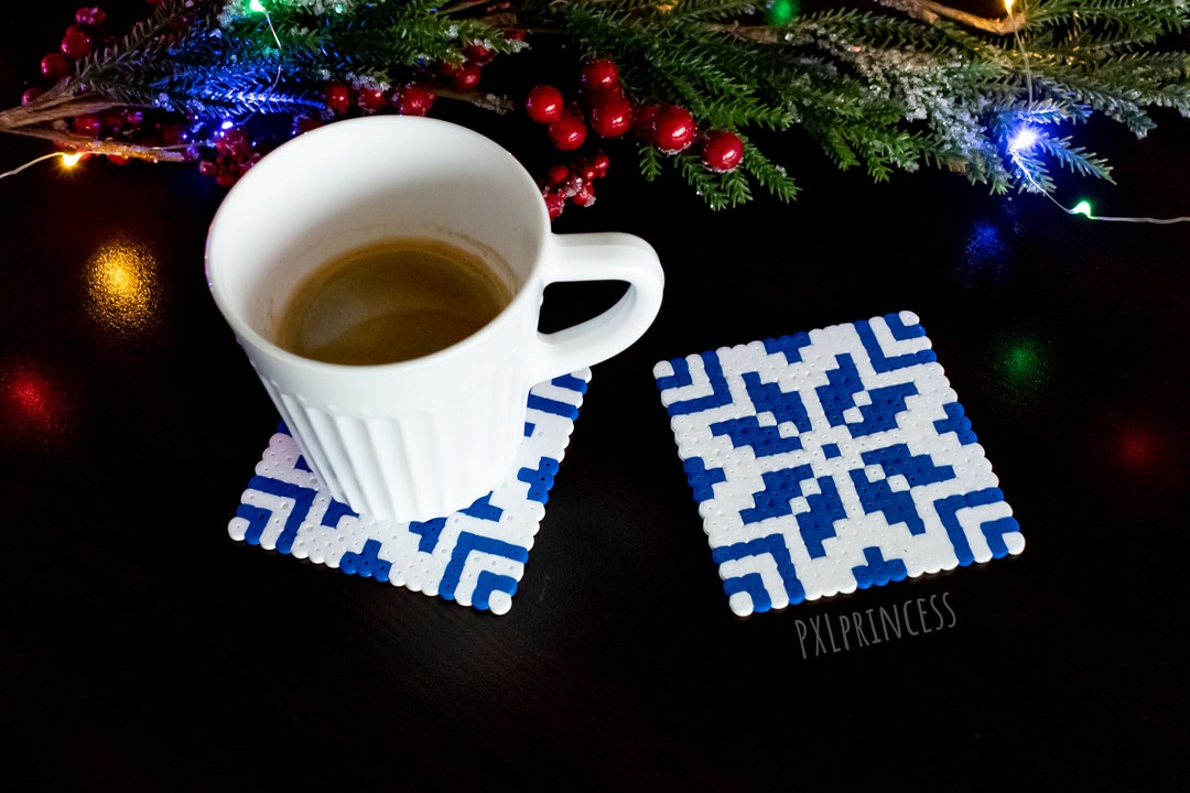 Christmas Coasters Pixel Art Perler Hama Beads Nordic Decor