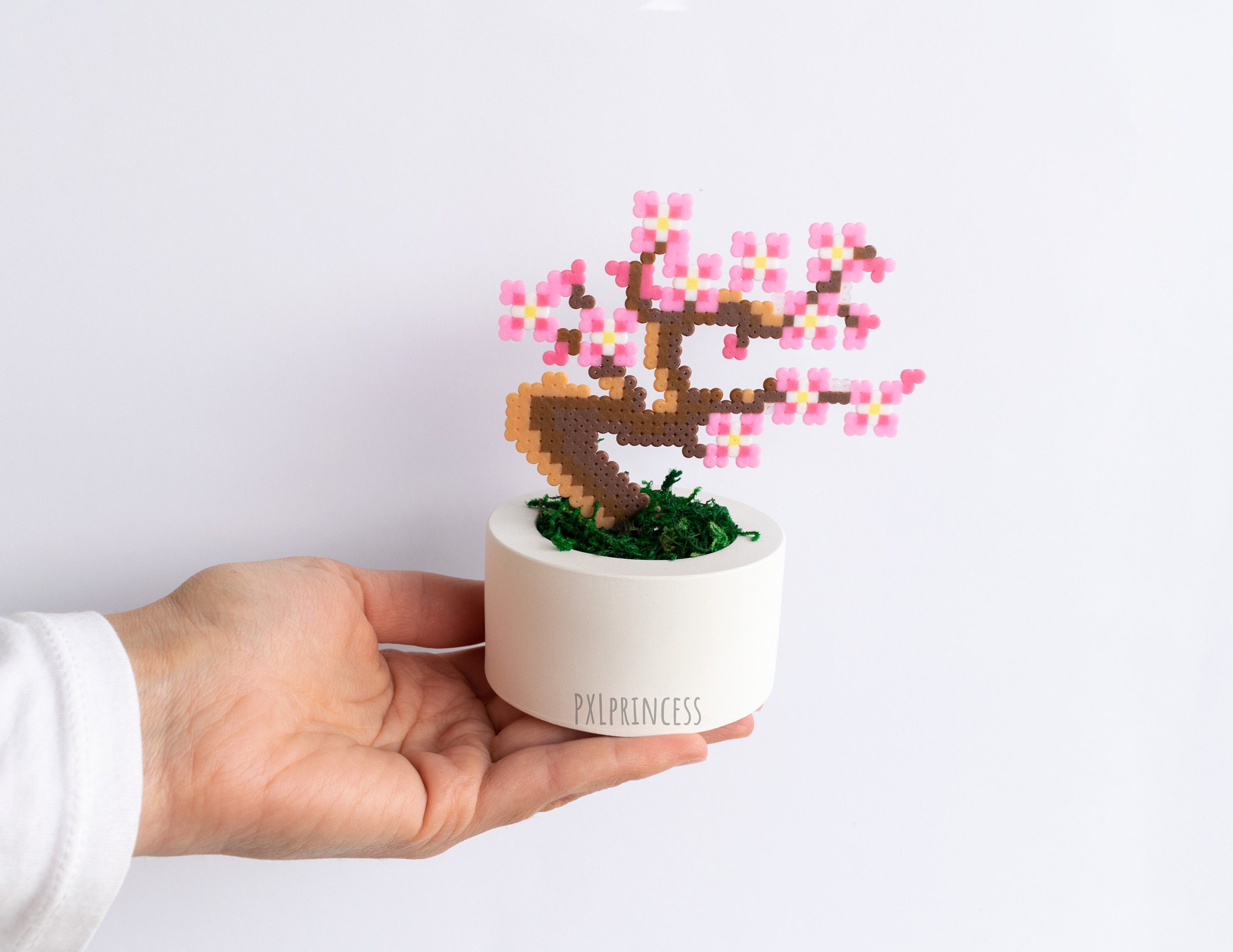 盆栽 3本セット コンクリート鉢のピクセルプラント 人工植物 鉢植え
