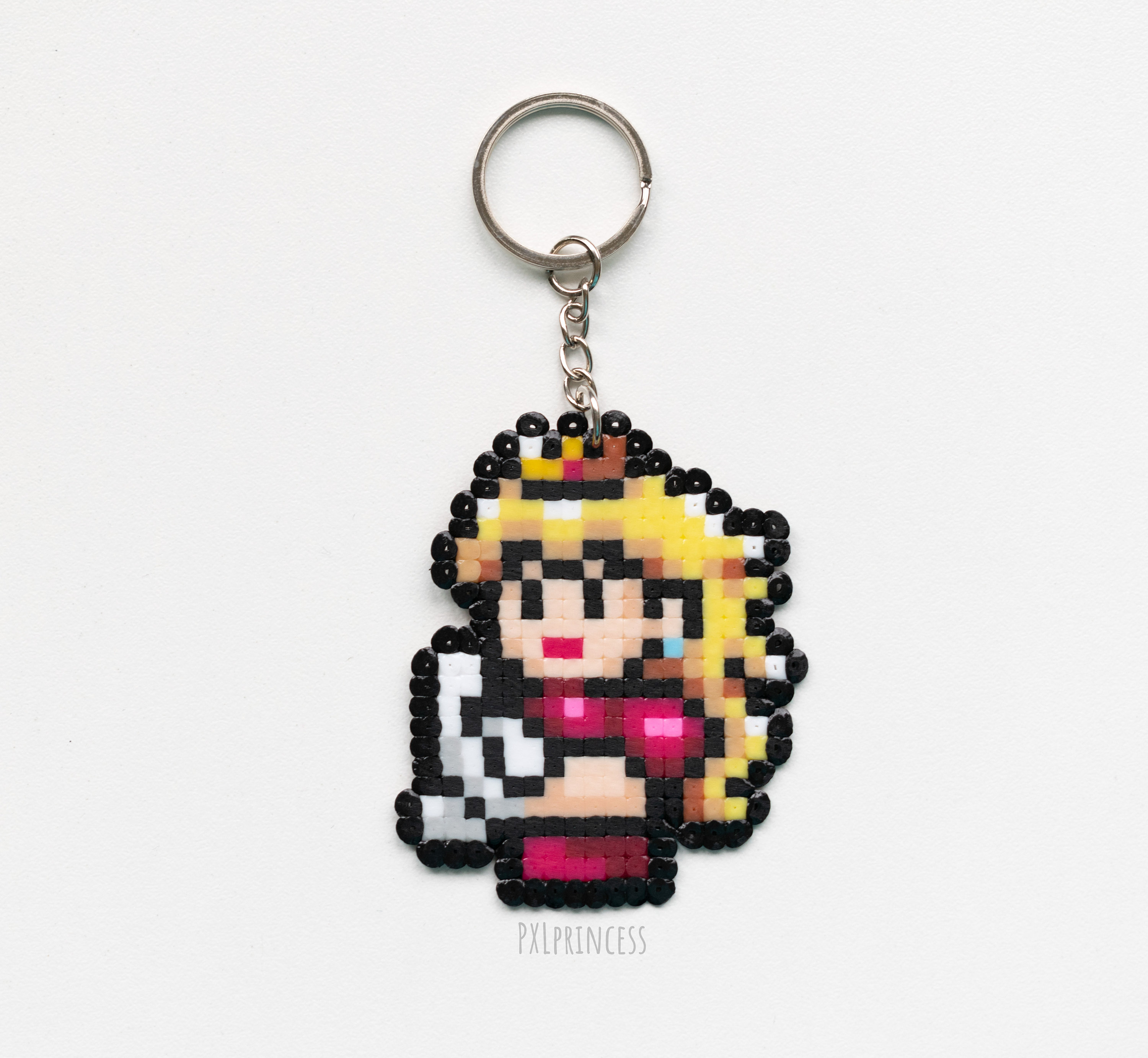 Princess Peach keychain pixel art Gamer hama Nintendo Etsy