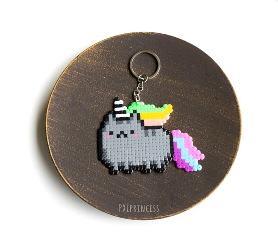 pusheen unicorn keychain