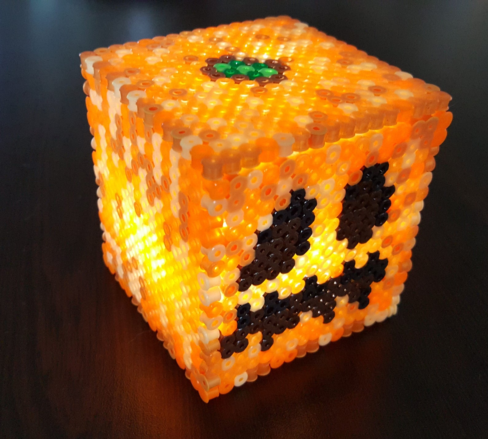 Glowing Pumpkin Jack O Lantern Minecraft Inspired 3D Lantern 8 Bit