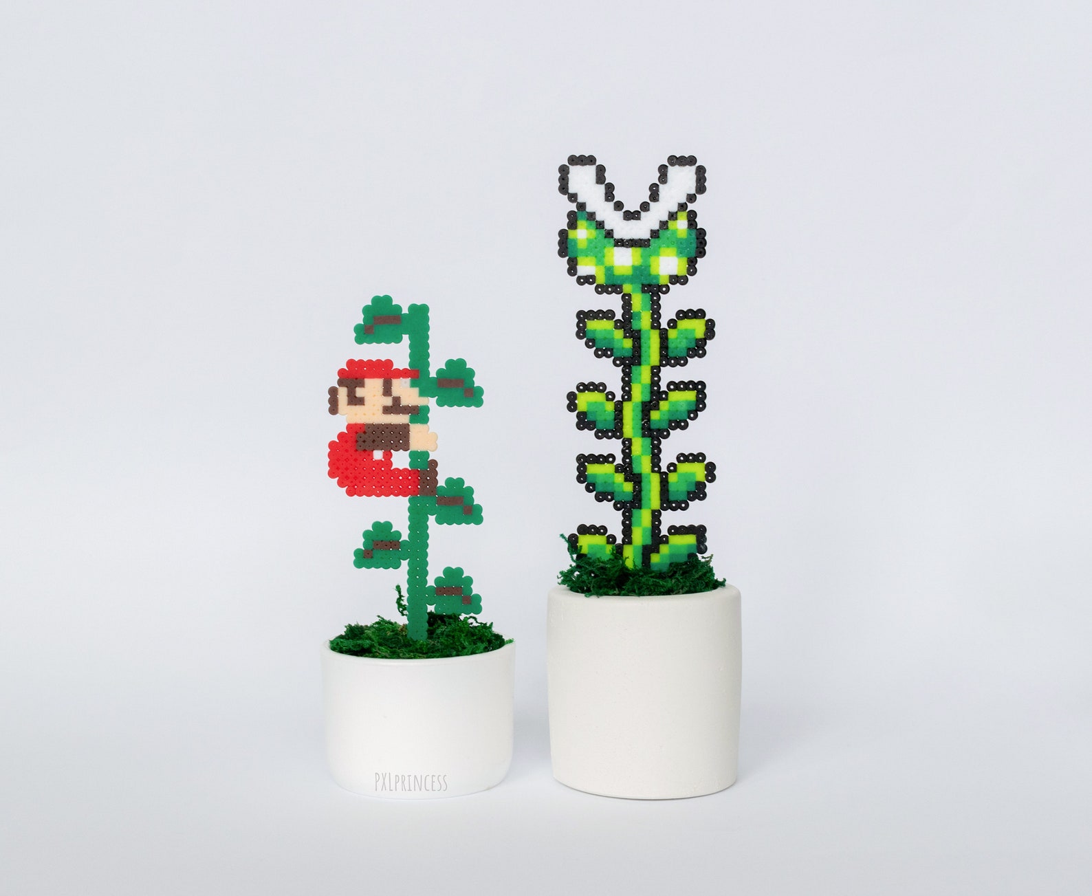 Super Mario Vine Pixel Plant in a pot Potted plant perler | Etsy