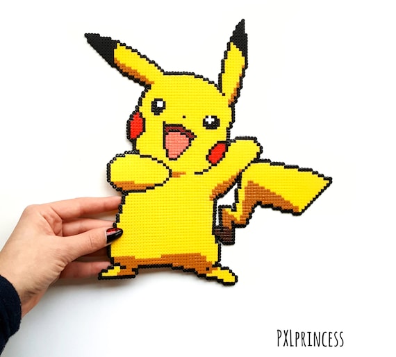 Pikachu Pixel Art Hama Perler Beads Pikachu Pokemon Sprite