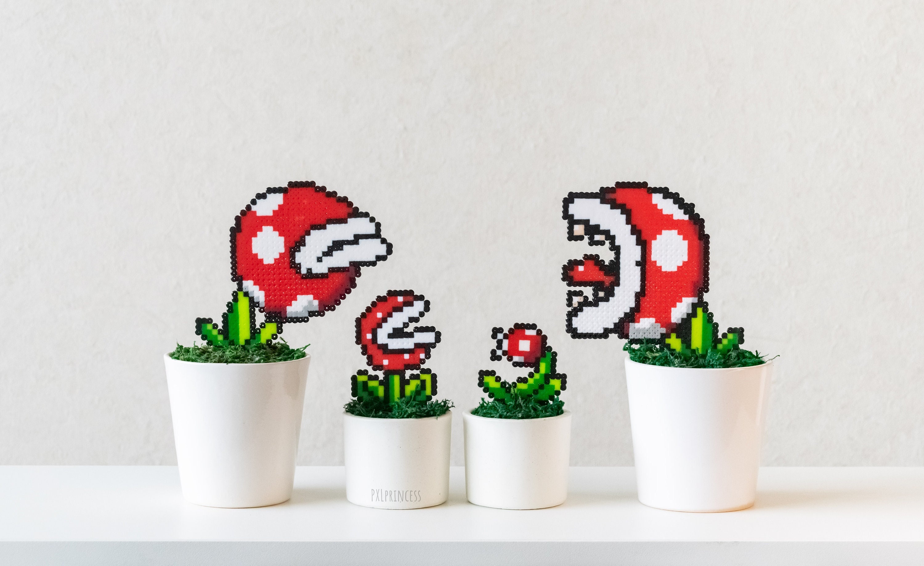 コンクリート鉢のピクセルプラント ピラニアプラント ピクセルアート