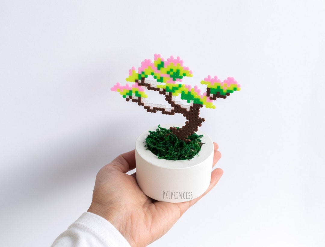 Bonsai Tree Pixel Plant in a Pot Artificial Plant Potted Plant Perler