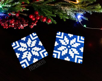 Christmas Coasters Pixel Art Perler Hama Beads Nordic Decor