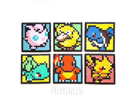ポケモン ピクセルアート コースター ピカチュウ ハマ パーラー