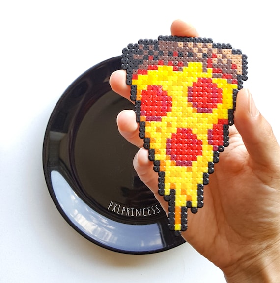 Pizza Magnet Hama Perler Beads Office Decor Pizza Lover Gift - Etsy