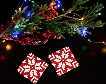 Christmas Coasters Pixel Art Perler Hama Beads Nordic Decor