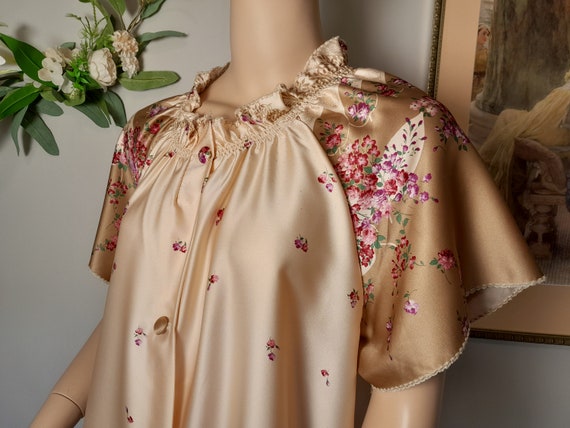 Vintage 1960's Japanese Floral Silky Dressing Gow… - image 6