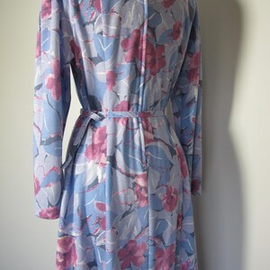 Vintage 1960s Lovely Pink Blue Floral Day 50s 60s Dress L XL XXL image 5