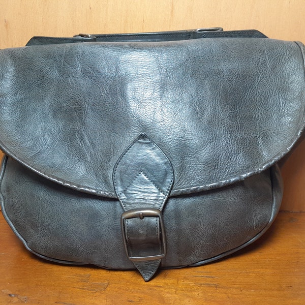 Vintage VERY LARGE Leather Mr. Christian Cross Body Clutch Very Sturdy Leather Bag ~ Environment Friendly