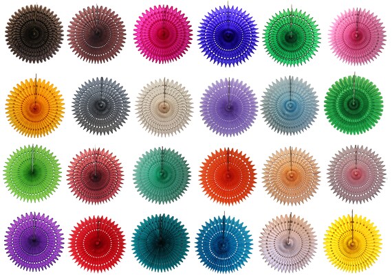 Large 21 Inch Tissue Paper Party Fan Decoration Choose From 24 Colors 3 Pack 4 Pack Or 6 Pack