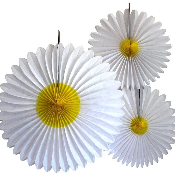 Hanging Tissue Paper Daisy Flower Decorations (several options)