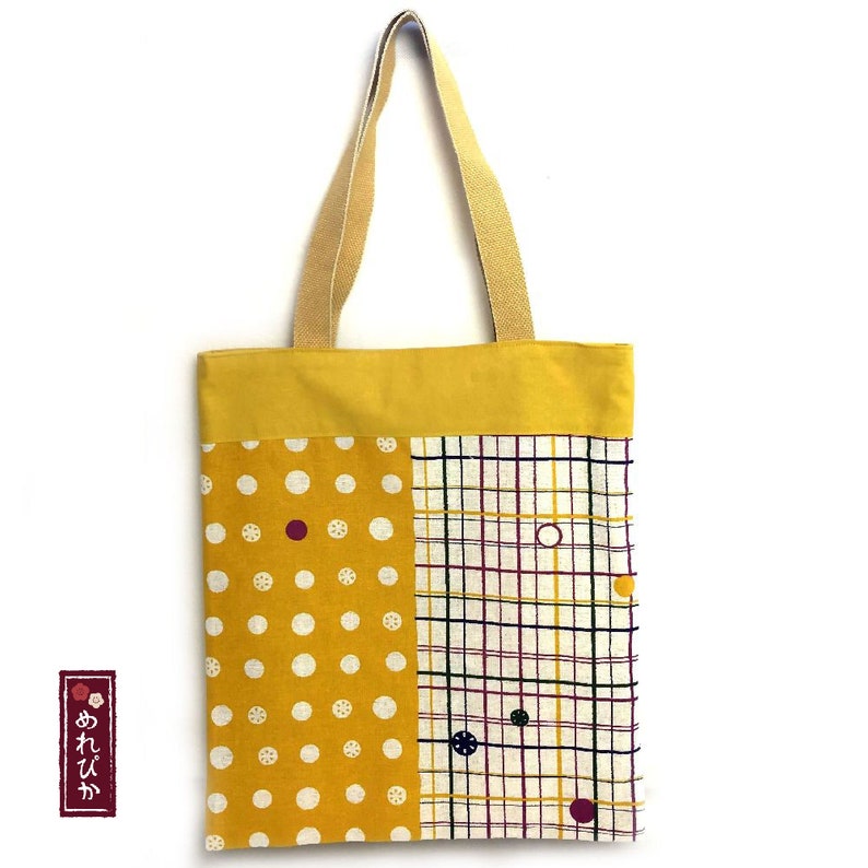 Tote Bag Japanese Tenugui fabrics Cotton Mustard Shopping Bags Travel Bags Handbags Eco Shopping Bags Mens Bags BT0008-MA Free Shipping!