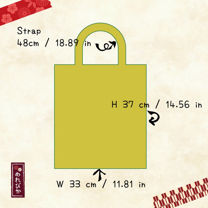 Tote Bag Japanese Tenugui fabrics Cotton Mustard Shopping Bags Travel Bags Handbags Eco Shopping Bags Mens Bags BT0008-MA Free Shipping!