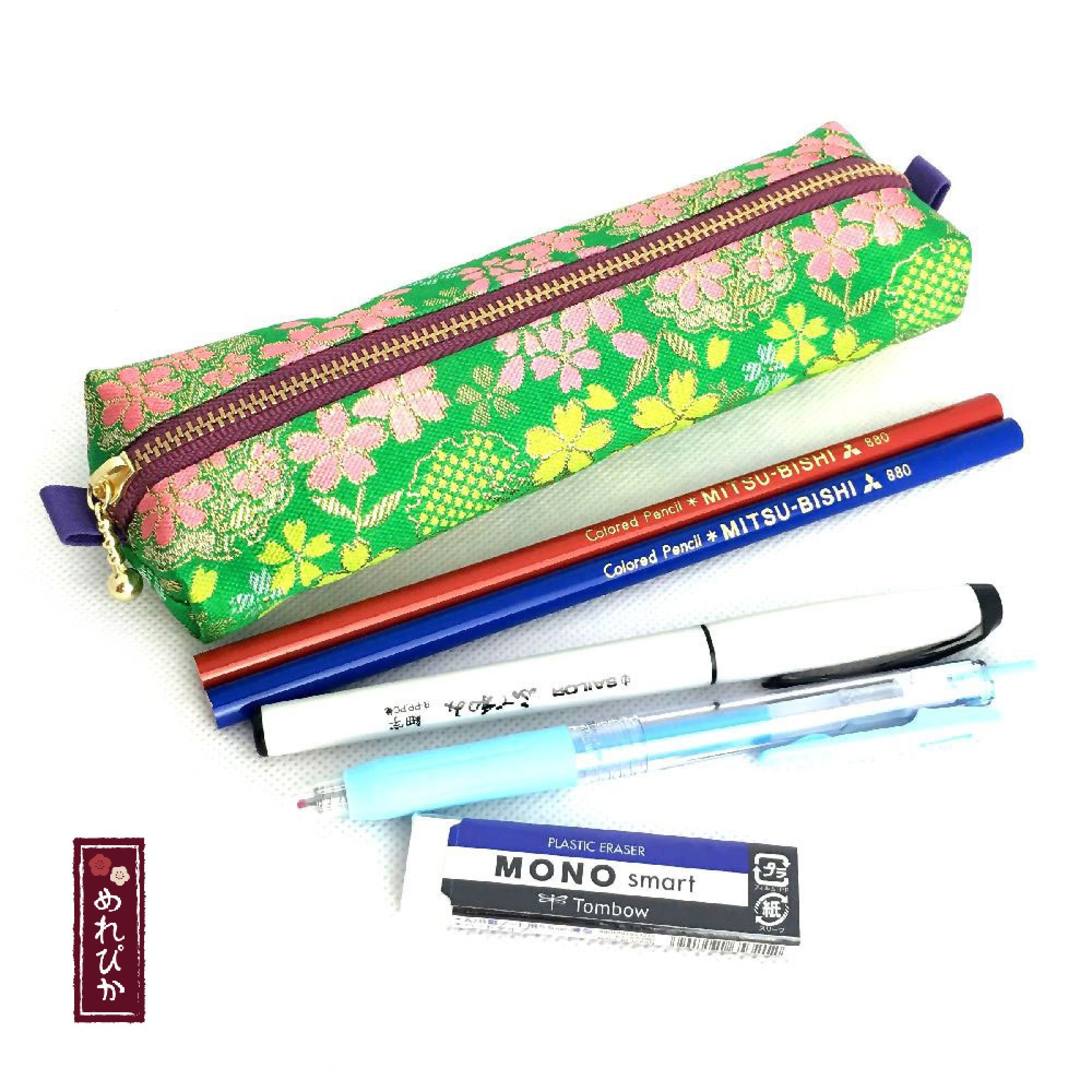 Premium Pencil Case Green Japanese Gold Brocade Traditional Etsy