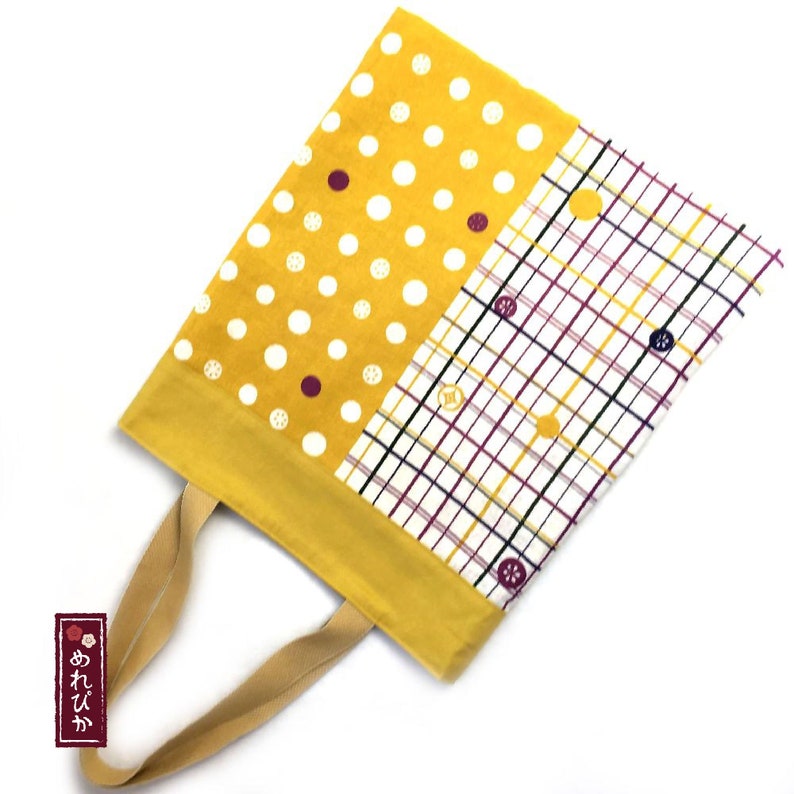 Tote Bag Japanese Tenugui fabrics Cotton Mustard Shopping Bags Travel Bags Handbags Eco Shopping Bags Mens Bags BT0008-MA Free Shipping!