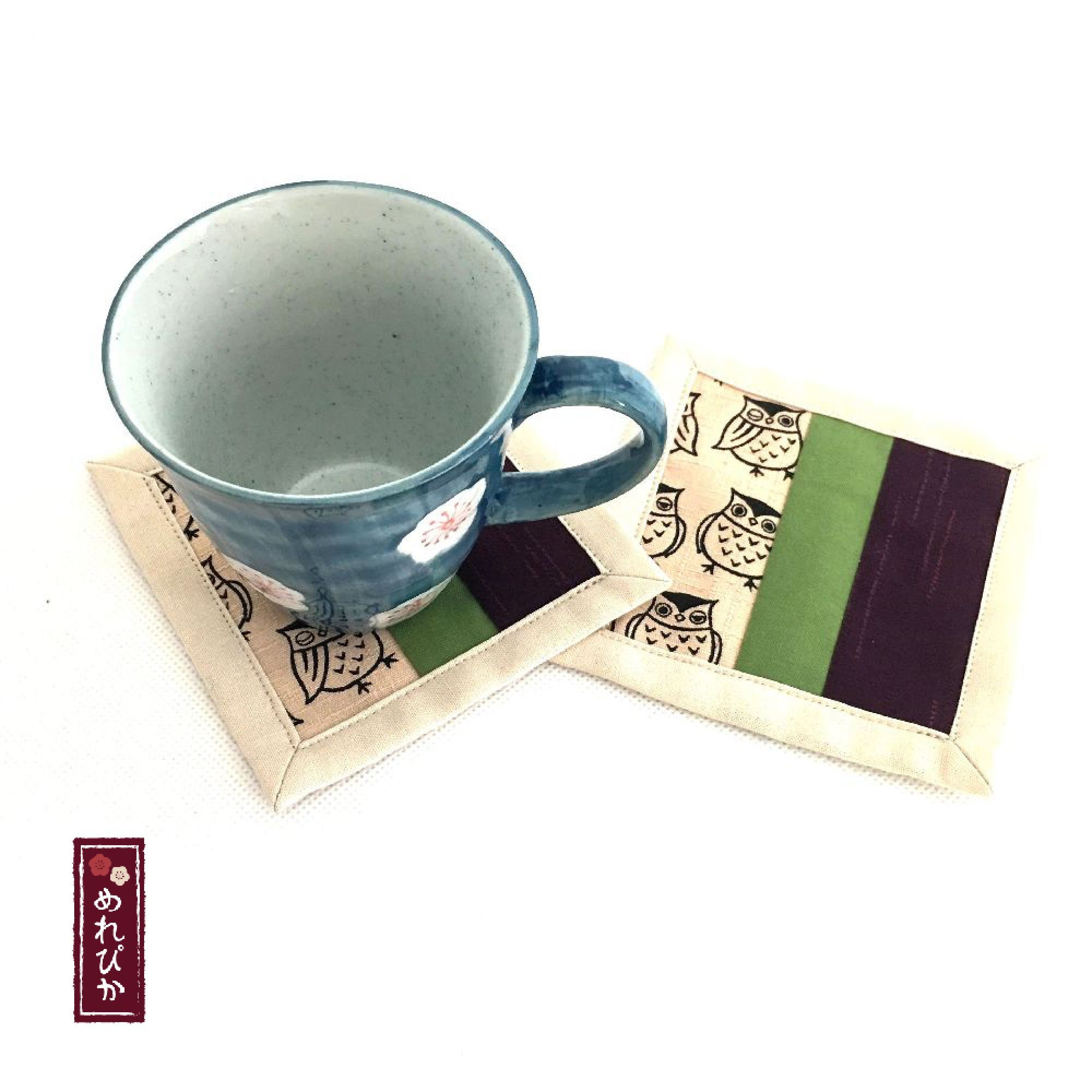 Set of 2 PCS Drink Coasters Japanese fabrics Patterns Cafe Etsy