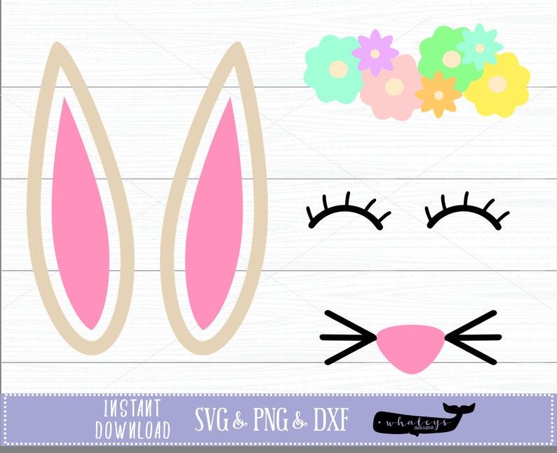 Download Bunny Face SVG Rabbit PNG Bunny Head DXF Easter Cut File ...