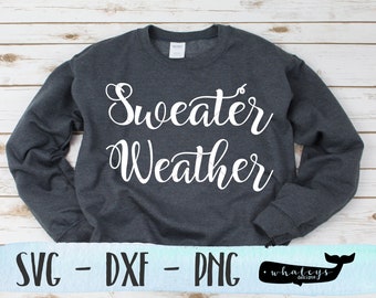 Sweater Weather Cut File SVG &amp; Clipart - Etsy