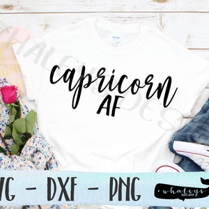 Capricórnio AF SVG, Horóscopo dxf, Astrologia PNG, arquivo de design do Zodíaco, Silhueta e Arquivo Cricut Cut
